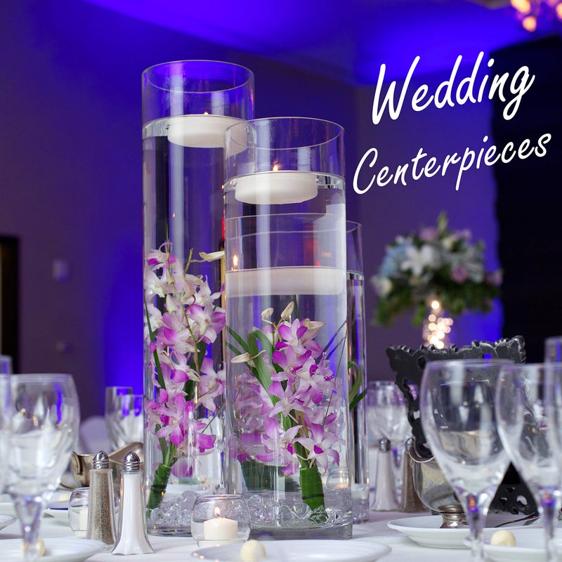 CYS Excel Clear Glass Cylinder Vase (H:20" D:4") | Multiple Size Choices Glass Flower Vase Centerpieces | Hurricane Floating Candle Holder Vase - Image 5
